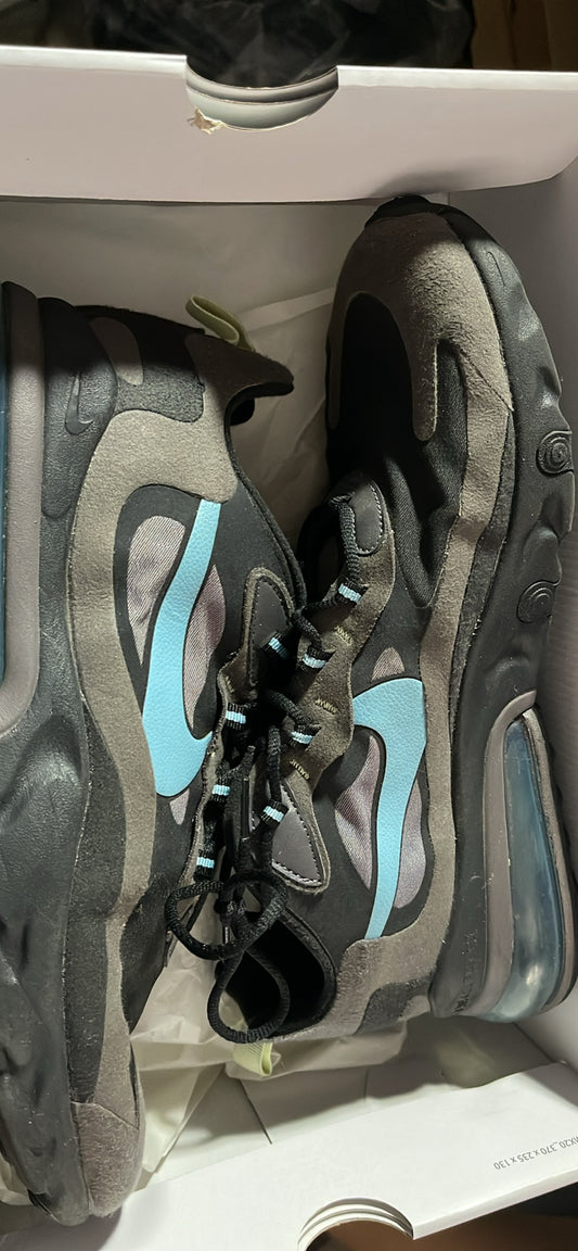 NIKE Air Max 270 React C13866 001 Mens Black Gray Blue Swoosh 2019