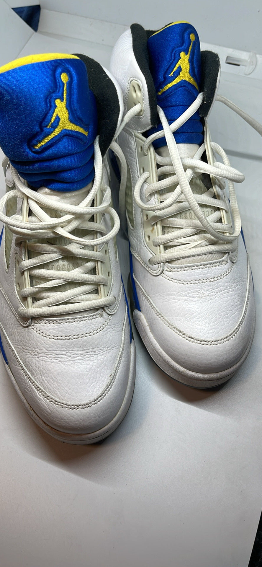 2013 Nike Air Jordan 5 V Retro Laney White Royal Blue Maize (136027-189)