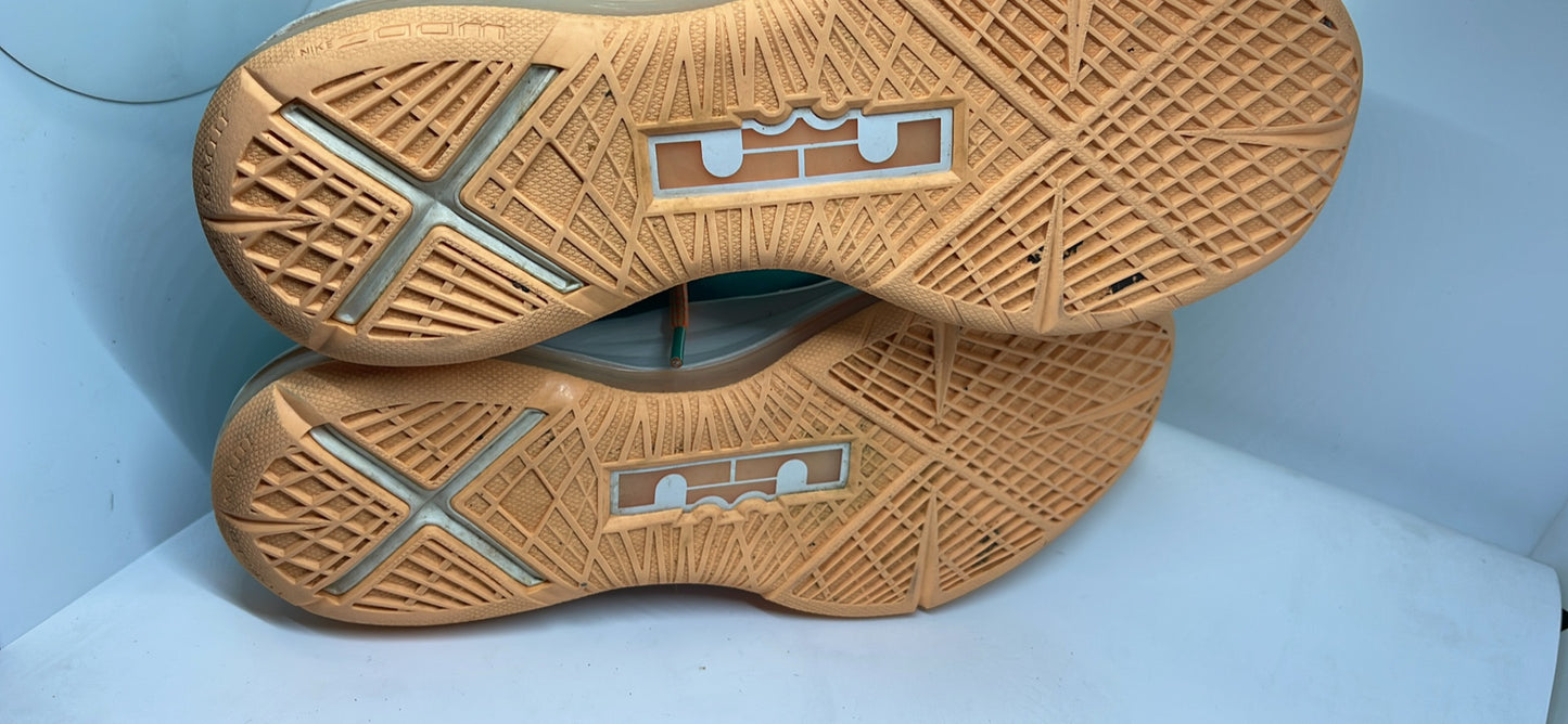 Nike LeBron X 10 Miami Dolphins Teal Total Orange 541100-302 2013