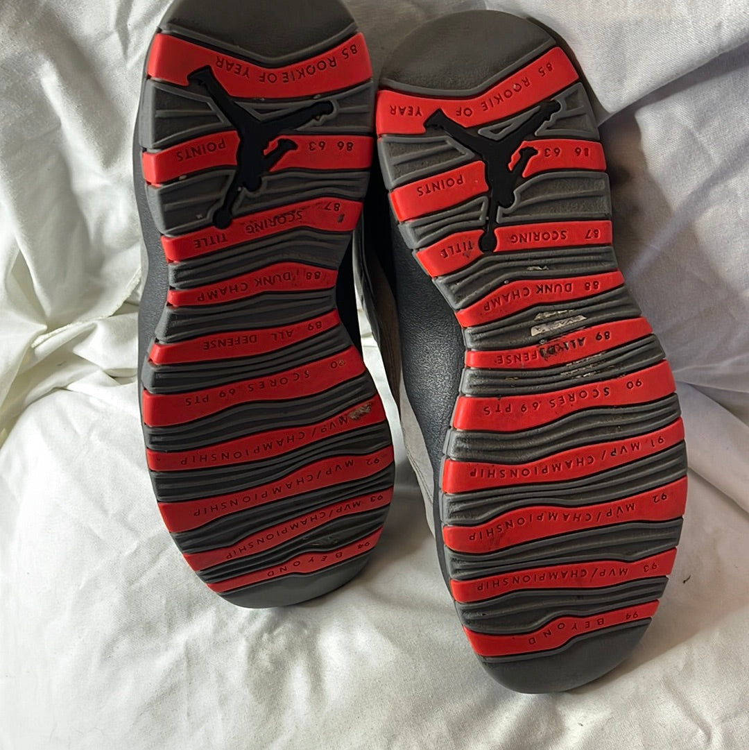 Nike Air Jordan Retro 10 Infrared Cool Grey Basketball 310805-023 Mens