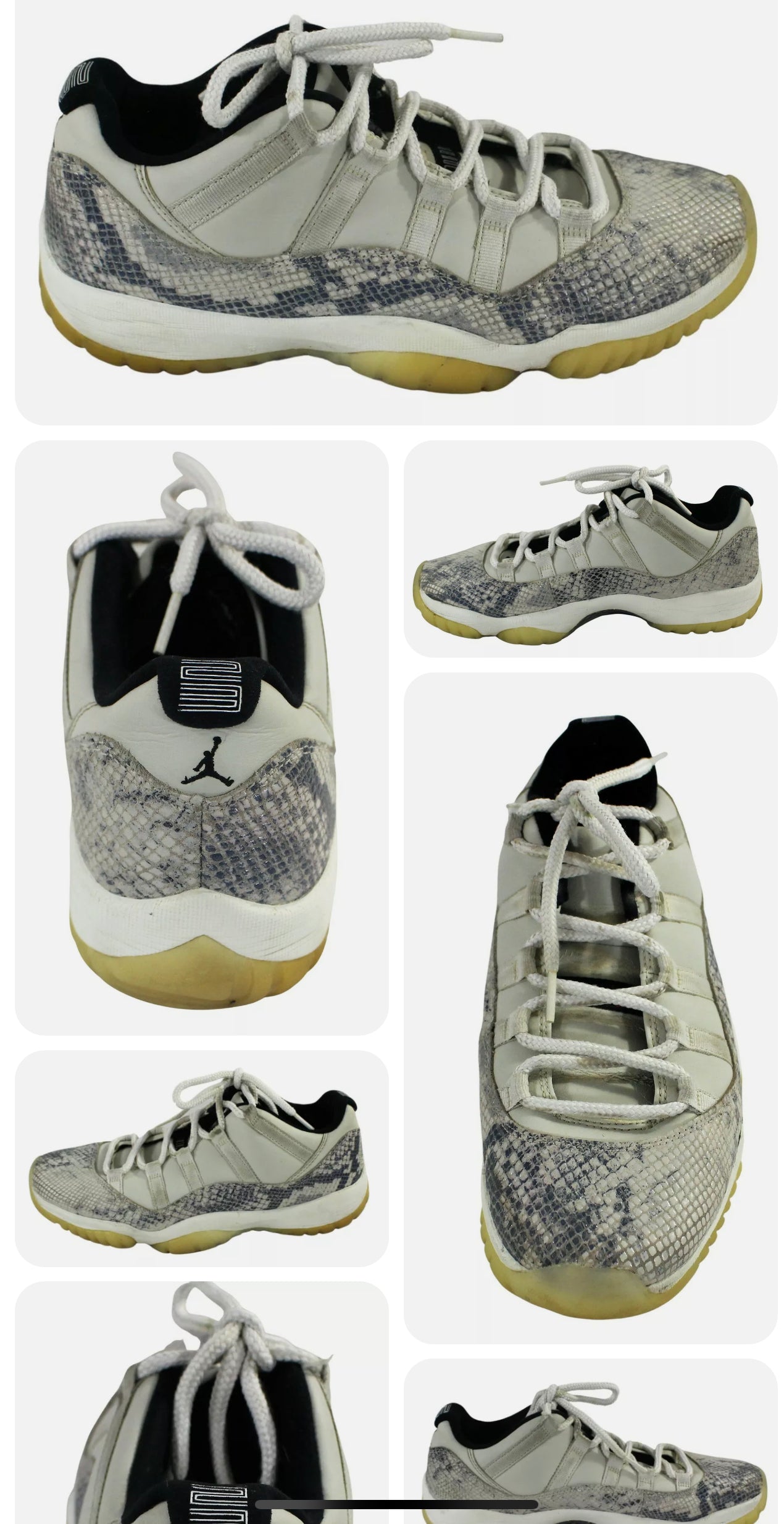 Men’s Nike Air Jordan 11 Retro Low Light Bone Snakeskin CD6846-002