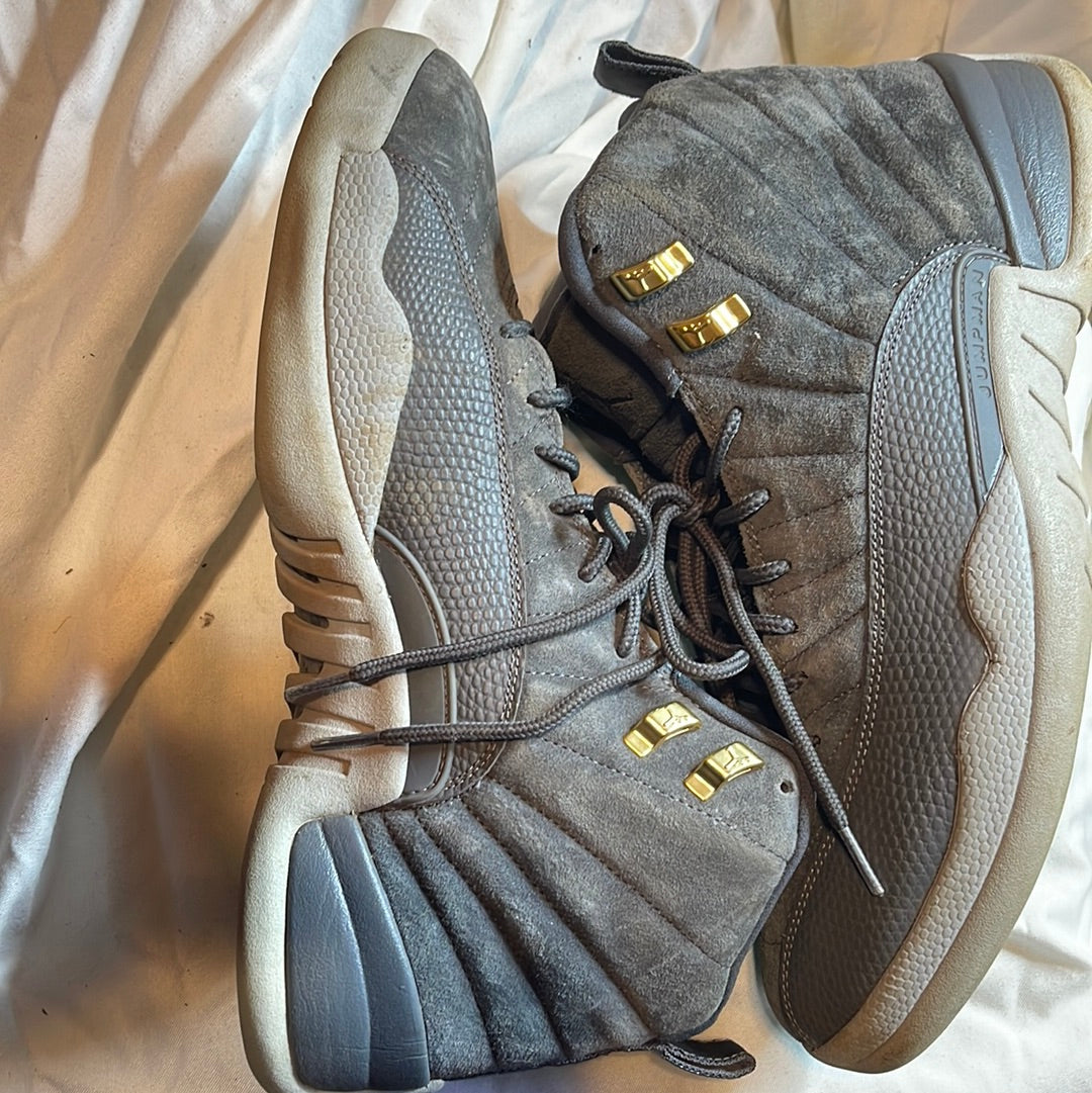 Nike Air Jordan Retro 12 Dark Grey Wolf Grey Gray Suede 130690-005