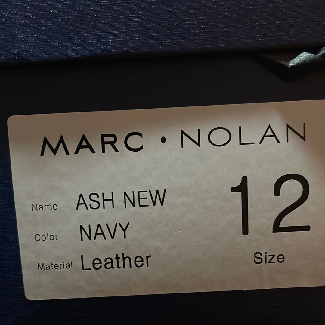 Marc Nolan New Ash Navy Blue Suede Leather Trainers Sneakers