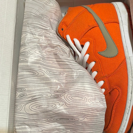 2013 NIKE DUNK HIGH PRO SB URBAN ORANGE BAMBOO WHITE SUPRA SUPREME 305050-801