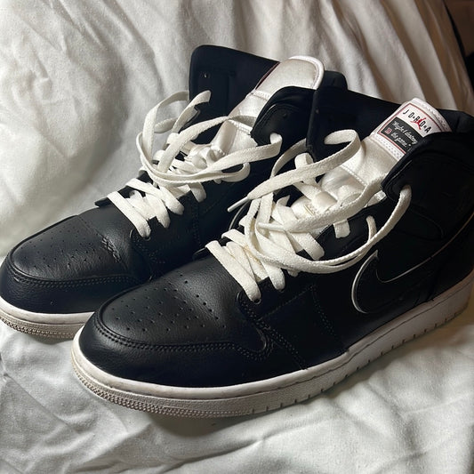 Men's Nike Air Jordan 1 Mid SE Retro Destroy The Game Black White 852542 016