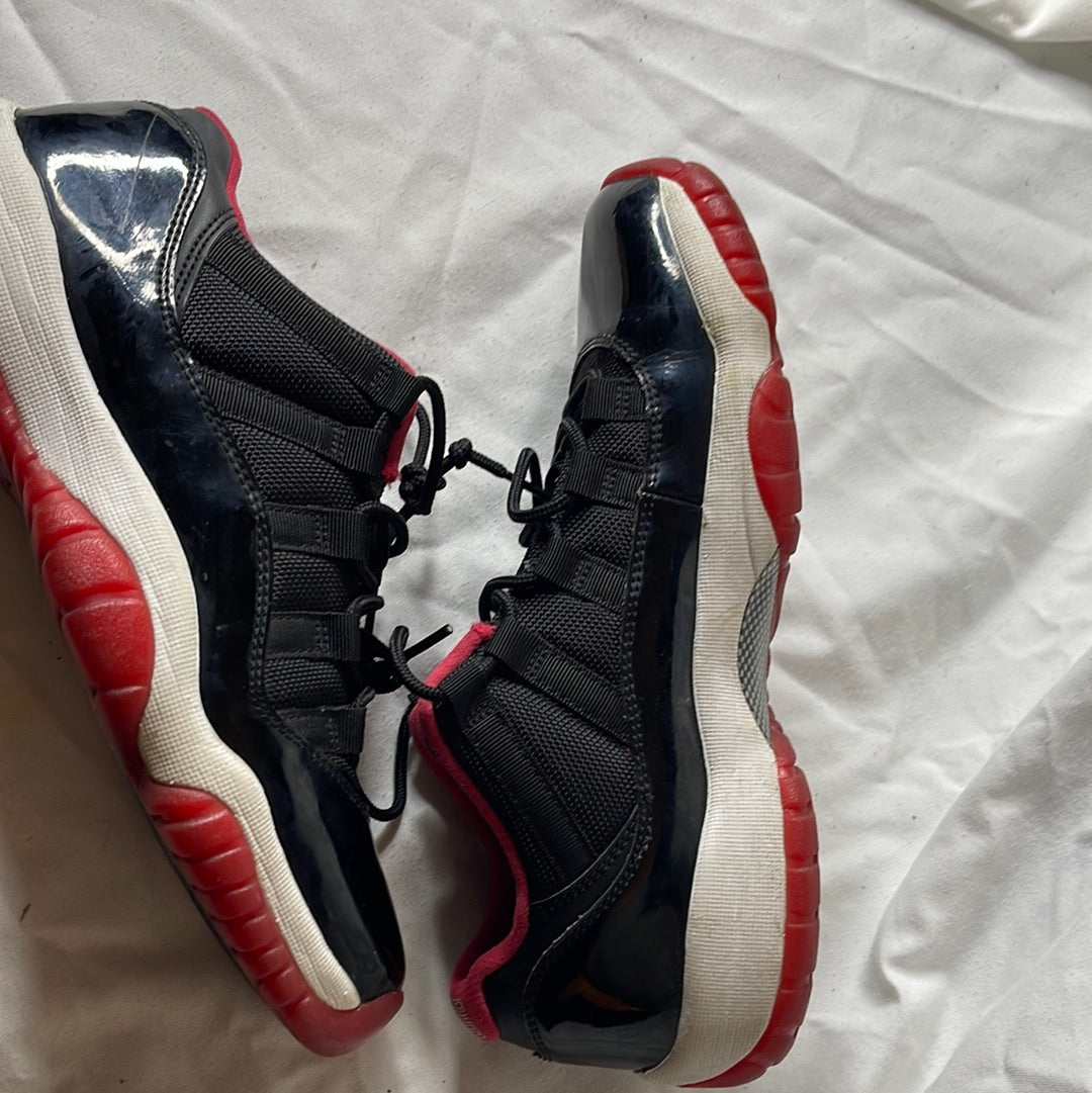 Nike Air Jordan 11 Retro Bred Low BG Black Red White 528896-012 2015