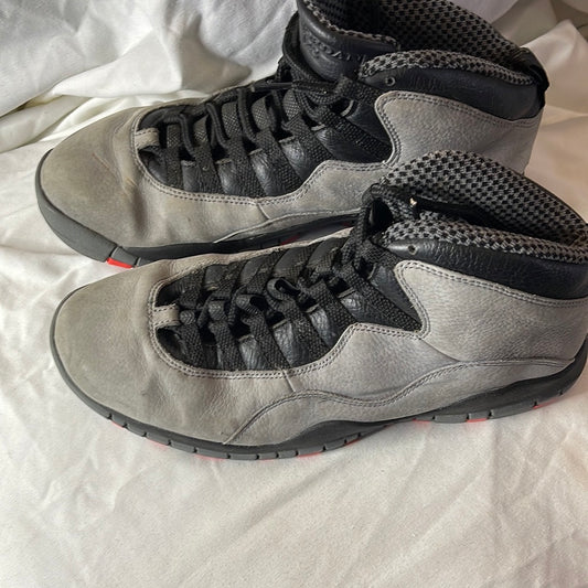 Nike Air Jordan Retro 10 Infrared Cool Grey Basketball 310805-023 Mens