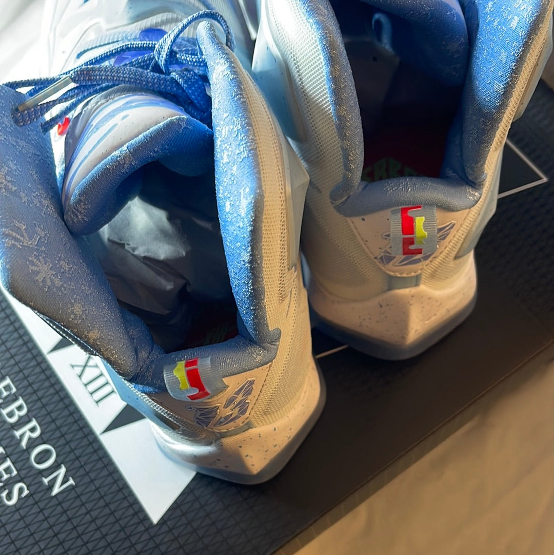 Nike Lebron 13 XIII XMAS Christmas Basketball White Blue 816278-144