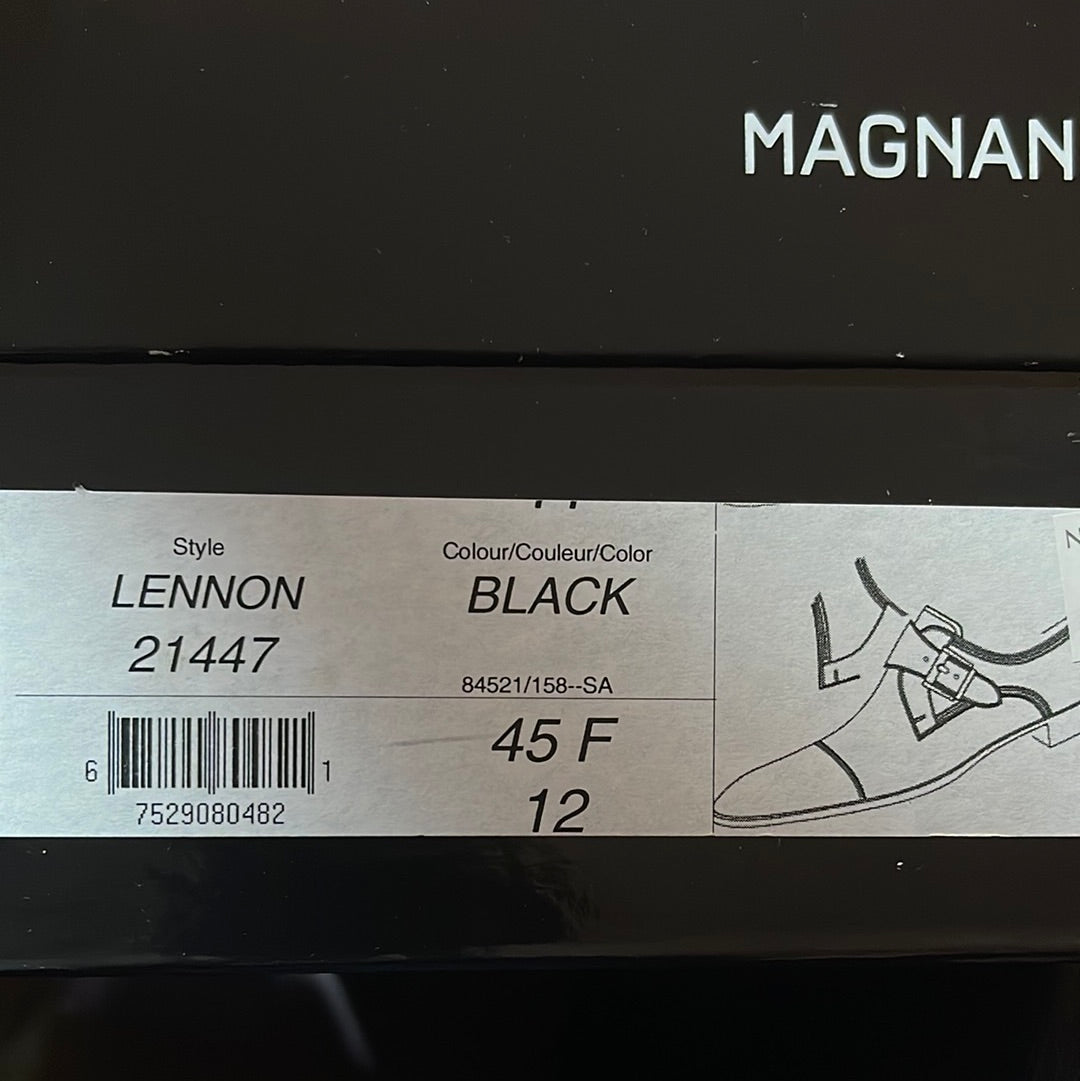 Magnanni Strap Men's Leather Shoes Black