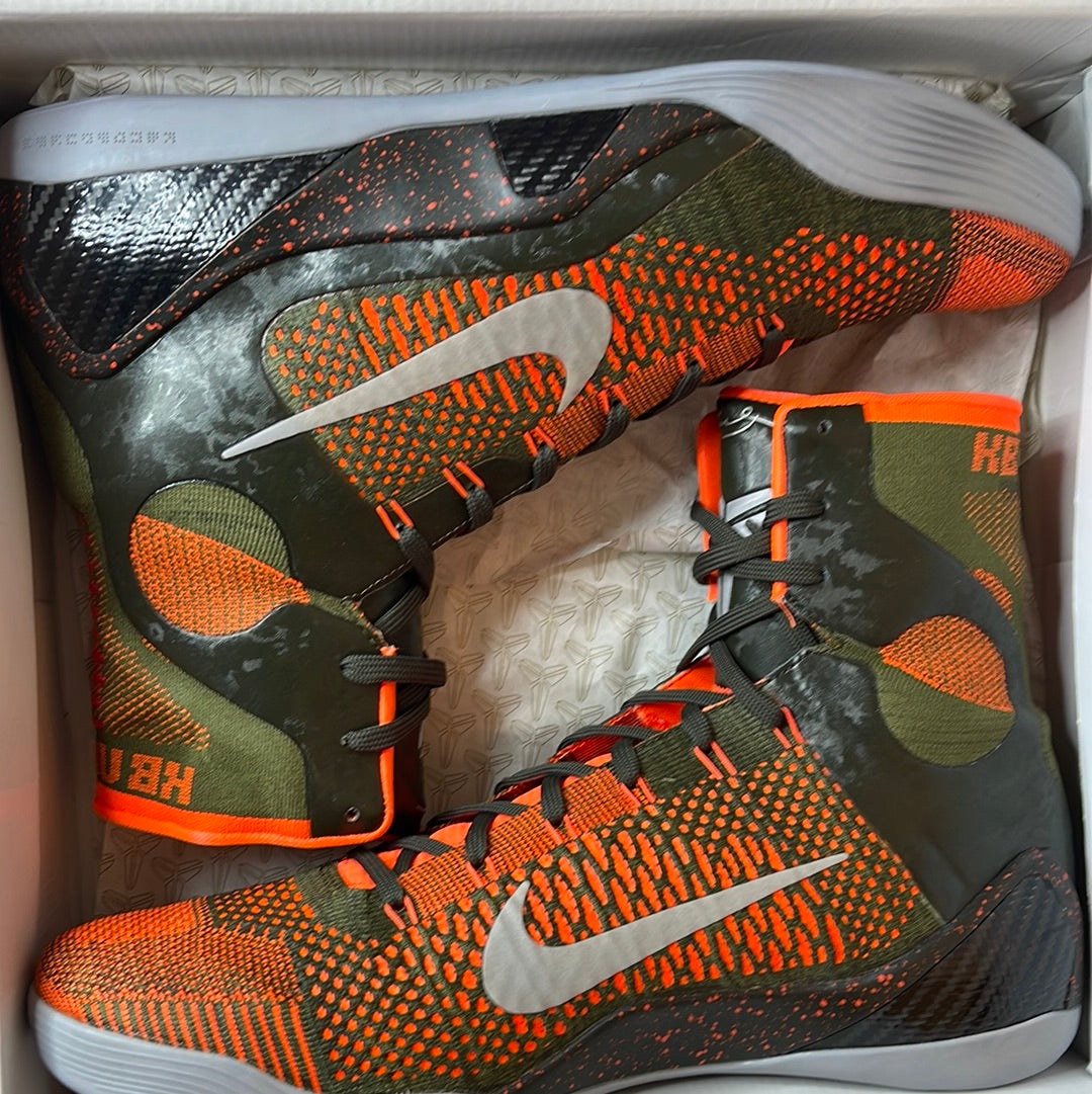 NEW Nike Kobe IX 9 Elite Strategy 630847 303 Olive Green Orange