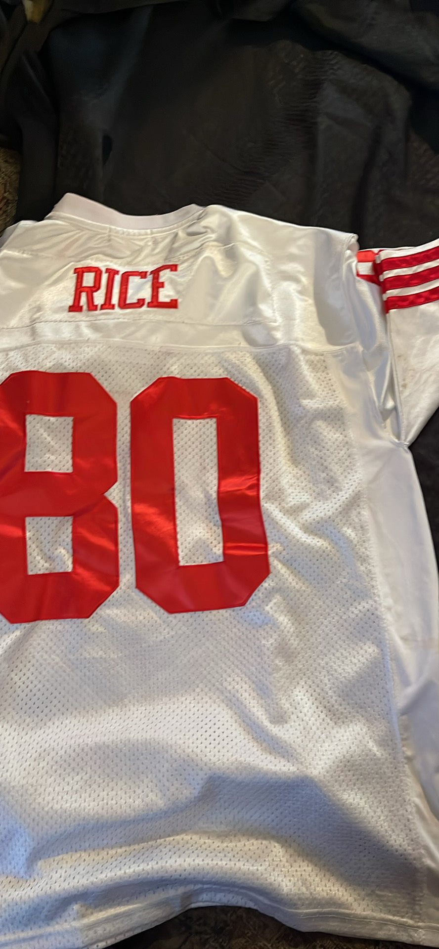 Mitchell Ness San Fran 49ers Jerry Rice #80 Throwback Jersey White Long Sleeve