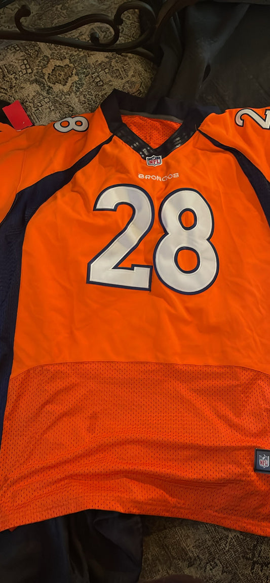 New Nike On field Denver Broncos Orange Montee Ball 28 Jersey