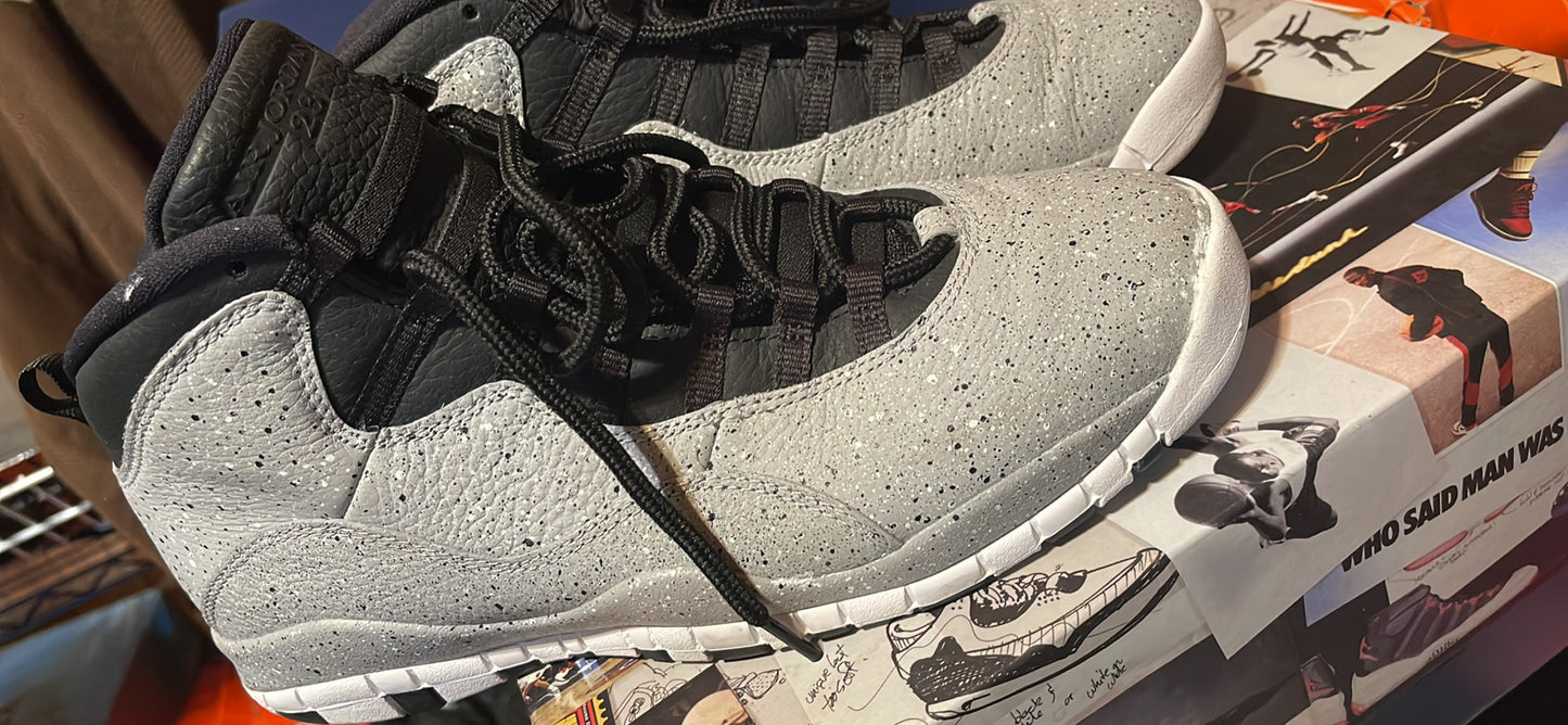 Nike Air Jordan 10 Retro Light Smoke Size 9.5 310805–062 OG X Grey Black