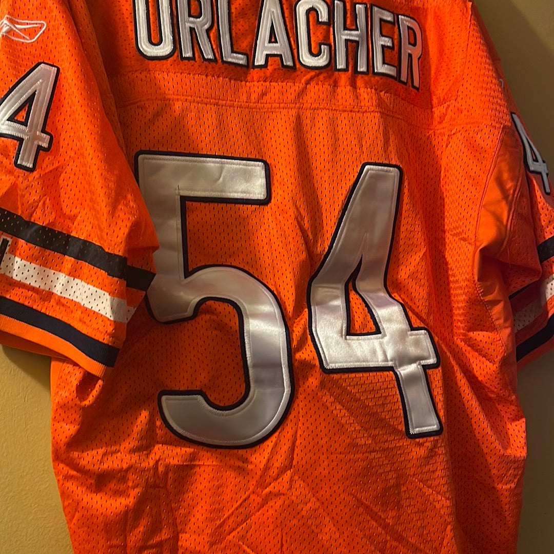 Brian Urlacher Chicago Bears Reebok On Field NFL Football Orange #54 Jersey