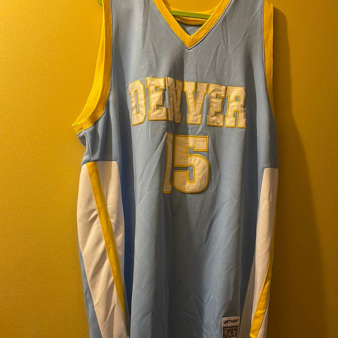 Nike Team Carmelo Anthony #15 Denver Nuggets Blue Mens VINTAGE NBA Jersey