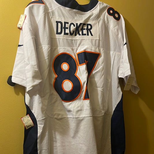 Nike NFL Youth L Decker #87 Retired Denver Broncos Field Game Jersey White Blue