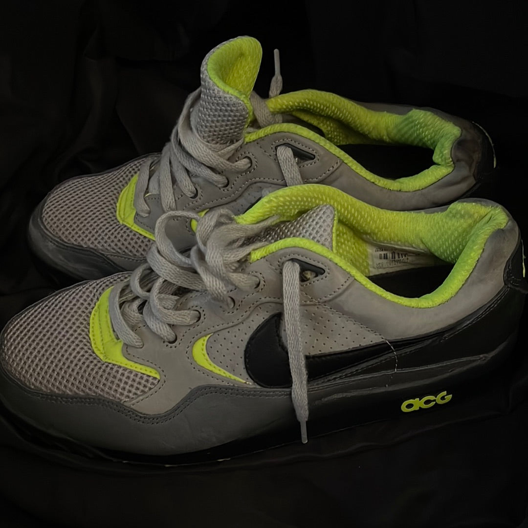 NIKE ACG AIR WILDWOOD SNEAKERS GRAY/BLACK/VOLT-GREEN MENS  (377757-002)