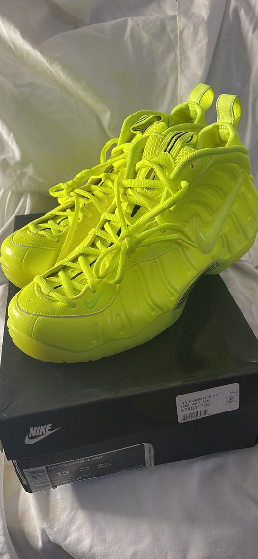 Nike Air Foamposite Pro Volt Rare Neon 624041-700 - Sz 13