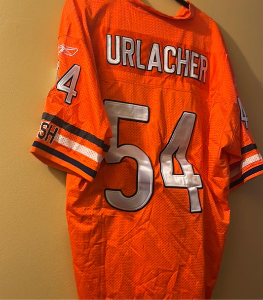 Brian Urlacher Chicago Bears Reebok On Field NFL Football Orange #54 Jersey