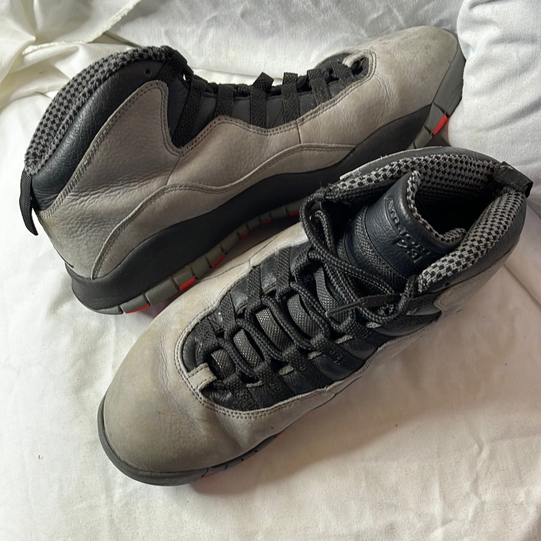 Nike Air Jordan Retro 10 Infrared Cool Grey Basketball  310805-023 Mens