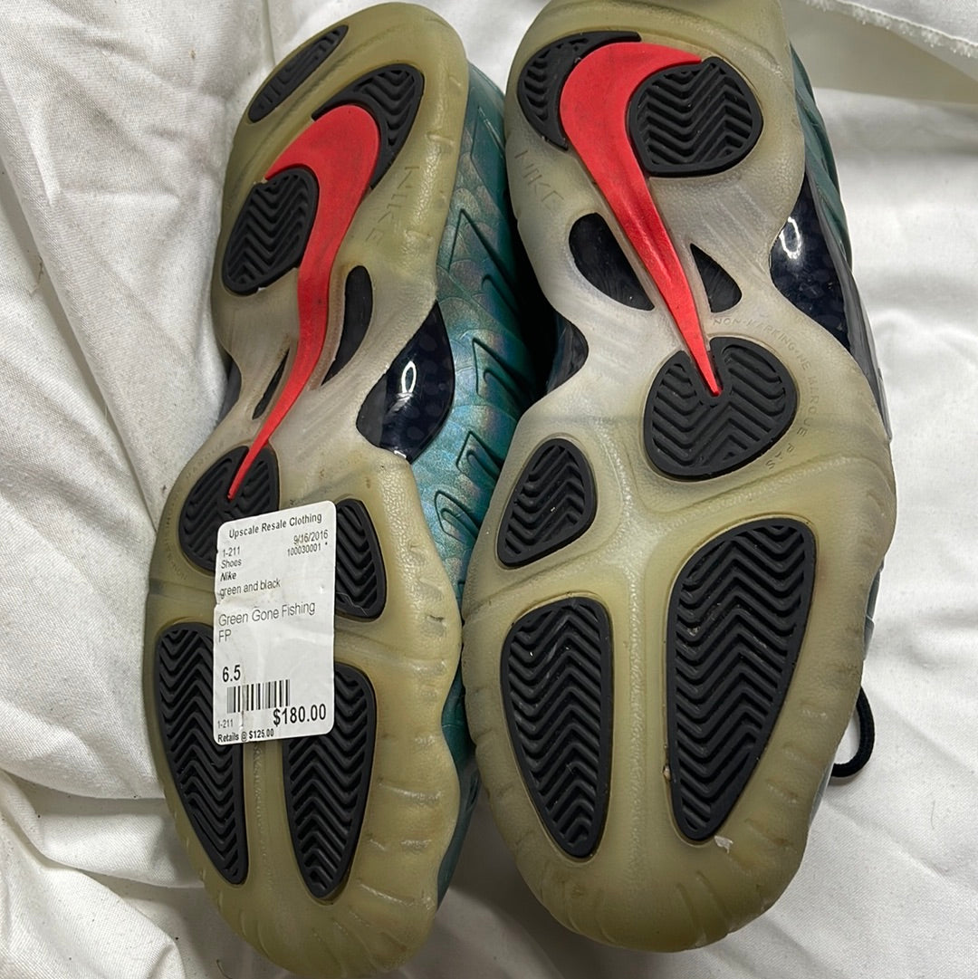 Nike FoamPosite One Gone Fishing Emerald Black Red Shoes 644791-300